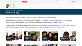 How to Apply - University of Wales, Trinity Saint David