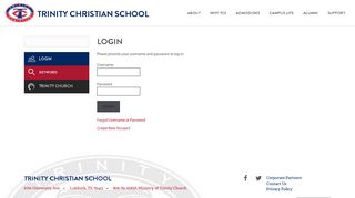 Forgot your login? - Login - Trinity Christian School