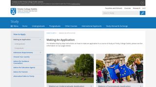 Making an Application - Study - Trinity College Dublin