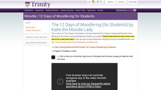 12 Days of Moodle-ing for Students - Trinity Washington University