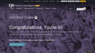 Admitted Tigers | Trinity University