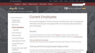 Current Employees | Inside.Trinity.edu