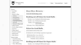 Grad Hall Booking | Trinity Hall MCR