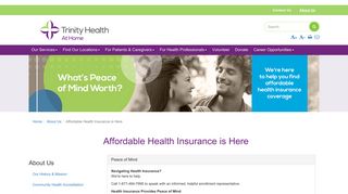 Affordable Health Insurance is Here - Trinity Health At Home