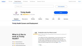 Trinity Health Careers and Employment | Indeed.com