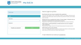 Log in to the portal - Trinity College Dublin