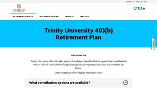 Trinity University | Retirement Benefits - TIAA