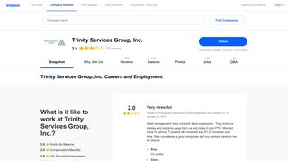 Trinity Services Group, Inc. Careers and Employment | Indeed.com