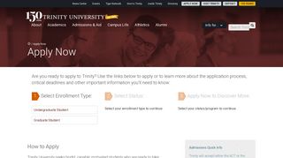 Apply Now | Trinity University