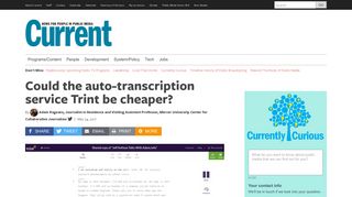 Could the auto-transcription service Trint be cheaper? | Current