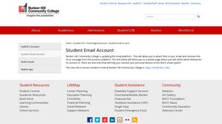Student Email Account - Bunker Hill Community College