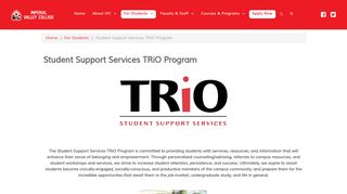 Student Support Services TRiO Program - For Students - Imperial ...