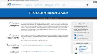 TRIO Student Support Services | Benefits.gov