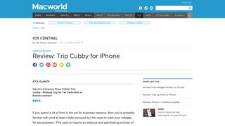 Review: Trip Cubby for iPhone | Macworld