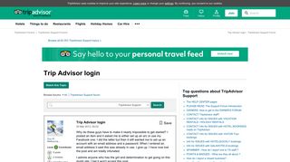 Trip Advisor login - TripAdvisor Support Message Board