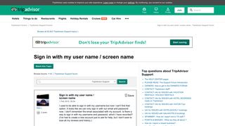 Sign in with my user name / screen name - TripAdvisor Support ...