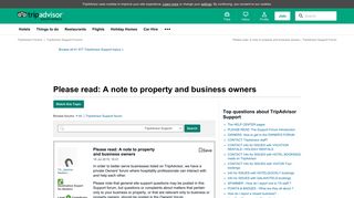 Please read: A note to property and business owners - TripAdvisor ...