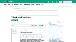 Tripadvisor Experiences - TripAdvisor Support Forum