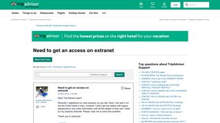 Need to get an access on extranet - TripAdvisor Support Forum