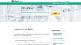 How do I log in with Google+? – TripAdvisor Help Center