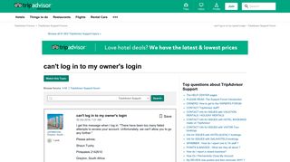 can't log in to my owner's login - TripAdvisor Support Forum