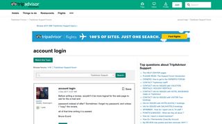 account login - TripAdvisor Support Forum