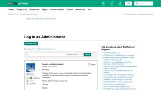 Log in as Administrator - TripAdvisor Support Forum