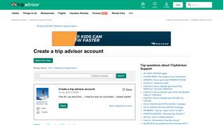 Create a trip advisor account - TripAdvisor Support Forum