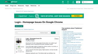 Login - Homepage Issues On Google Chrome - TripAdvisor Support Forum