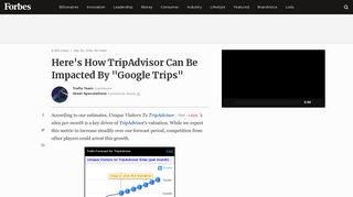Here's How TripAdvisor Can Be Impacted By 