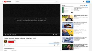 How to sign up or register at Bitcoin TriplePlay - TCCI - YouTube