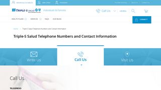 Triple-S Salud Telephone Numbers and Contact Information. Call us!