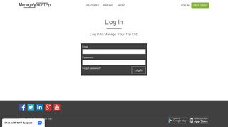 Manage Your Trip - Log In
