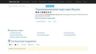 Tripmasterenterprise login aspx Results For Websites Listing