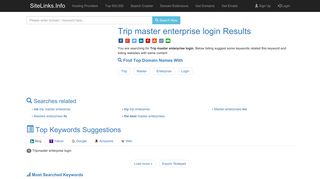 Trip master enterprise login Results For Websites Listing - SiteLinks.Info