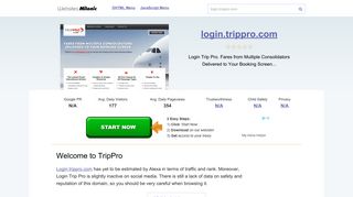 Login.trippro.com website. Welcome to TripPro.