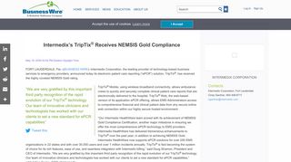 Intermedix's TripTix® Receives NEMSIS Gold Compliance | Business ...