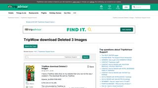 TripWow download Deleted 3 Images - TripAdvisor Support Message Board