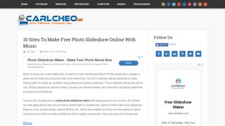 10 Sites To Make Free Photo Slideshow Online With Music