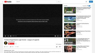 Tristana Dragontrainer Login Screen - League of Legends - YouTube