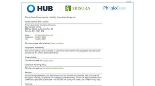 PhysioSure Professional Liability Insurance Program - Trisura