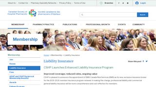 Liability Insurance | Canadian Society of Hospital Pharmacists