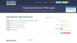 TriSys Apex (Browser CRM Login) - Recruitment Software | TriSys ...