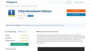 TriSys Recruitment Software Reviews and Pricing - 2019 - Capterra