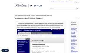 Assignments: How to submit (Students) – UC San Diego Extension ...