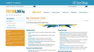 My TritonLink: Tools