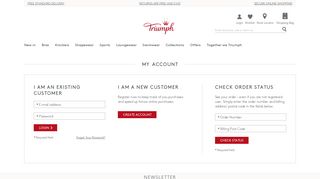 Triumph Online Shop - Login