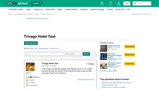 Trivago Hotel Test - London Forum - TripAdvisor
