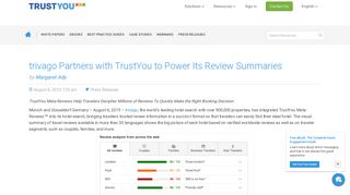trivago Partners with TrustYou to Power Its Review Summaries
