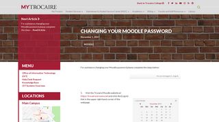 Changing your Moodle Password - My Trocaire